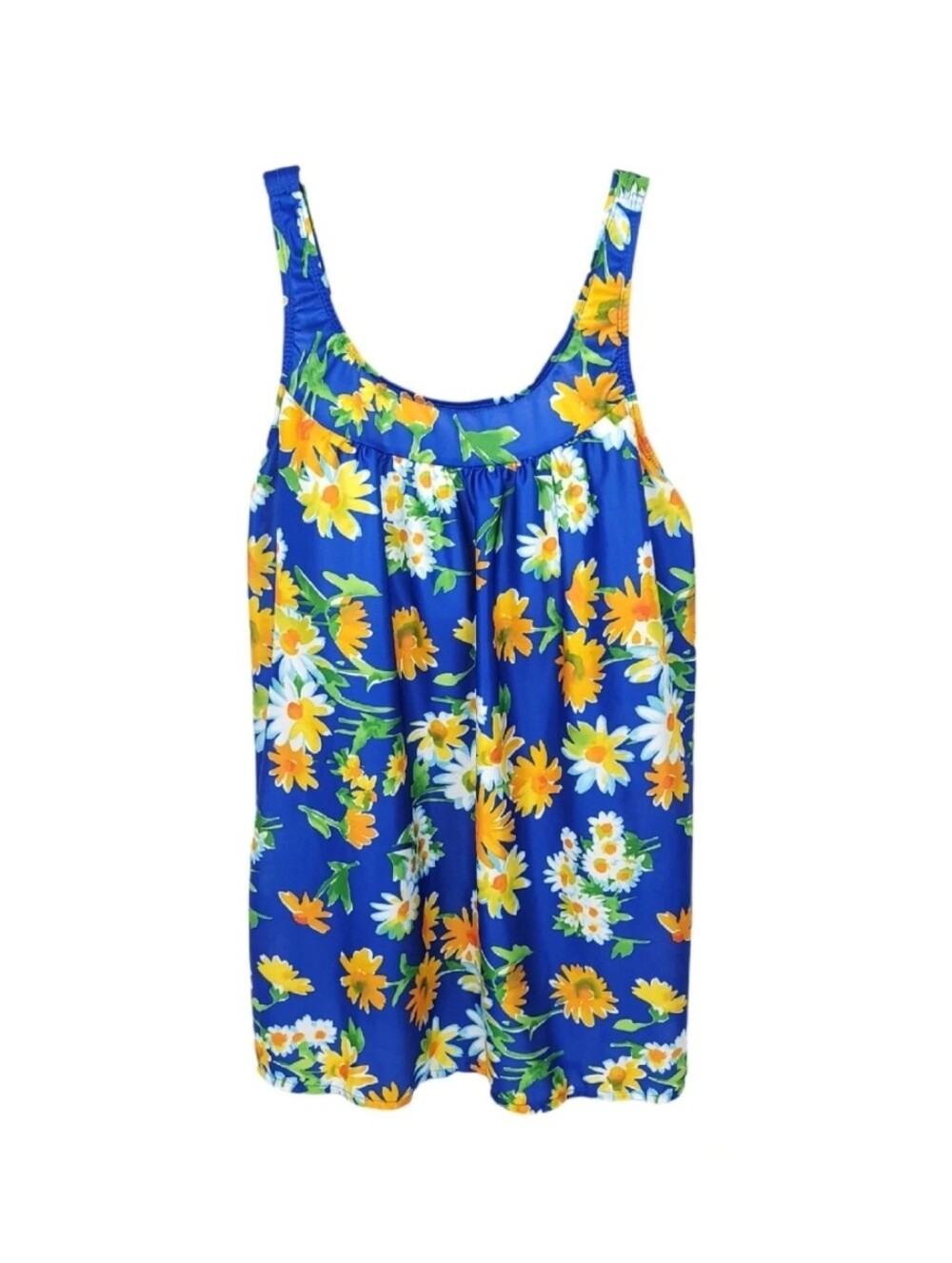 Sunbird Swim Dress Womens Large 42 Vintage Floral Tankini Top Bra Sleeveless